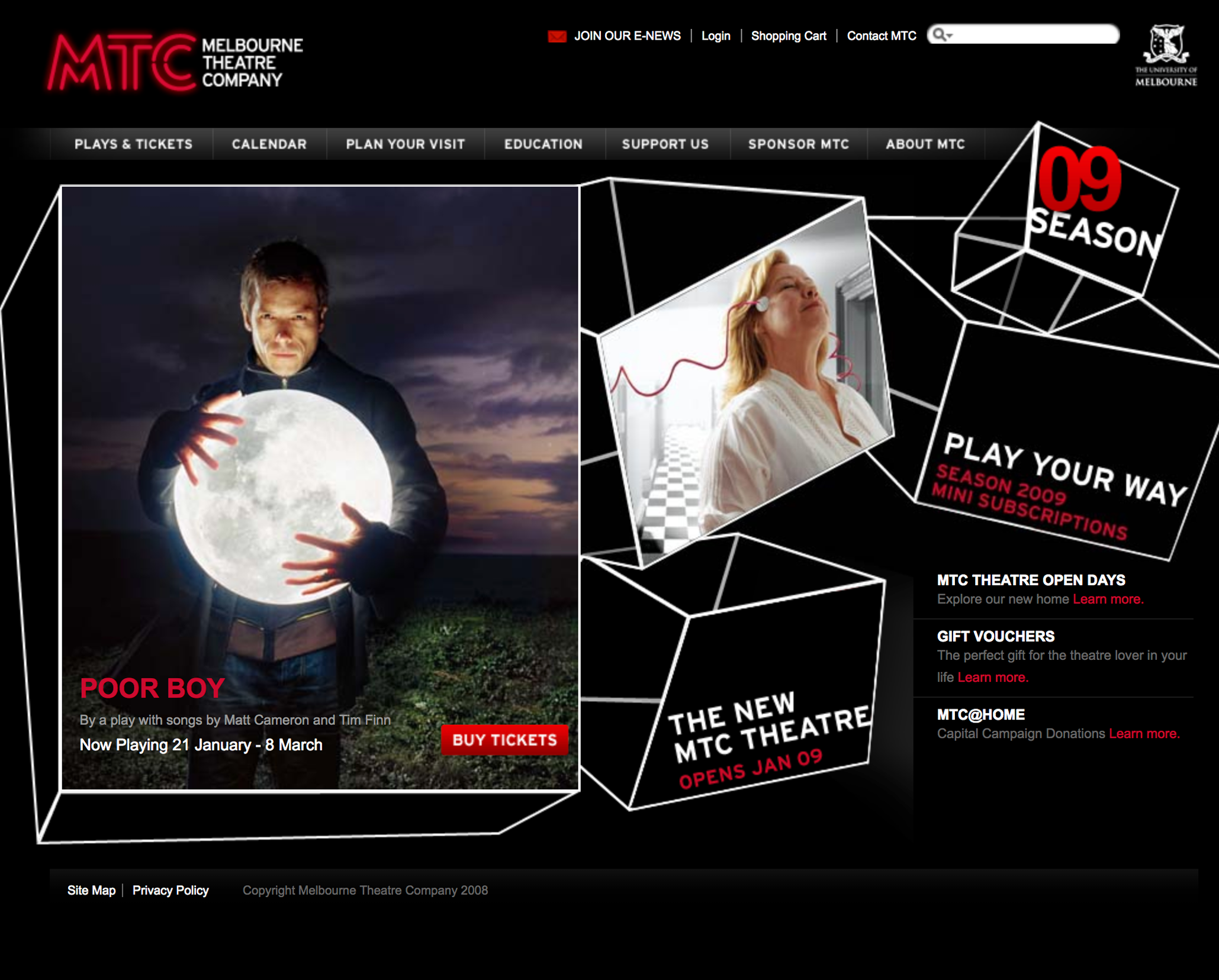 Melbourne Theatre Company website screenshot