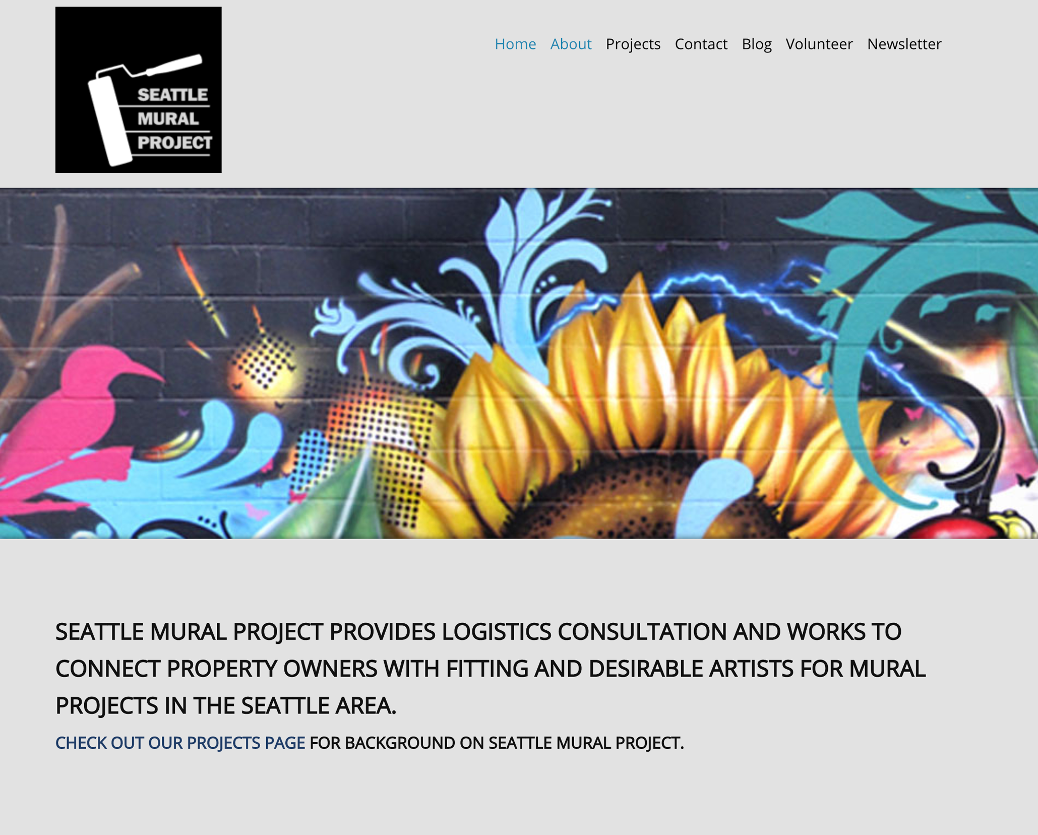 Seattle Mural Project website screenshot
